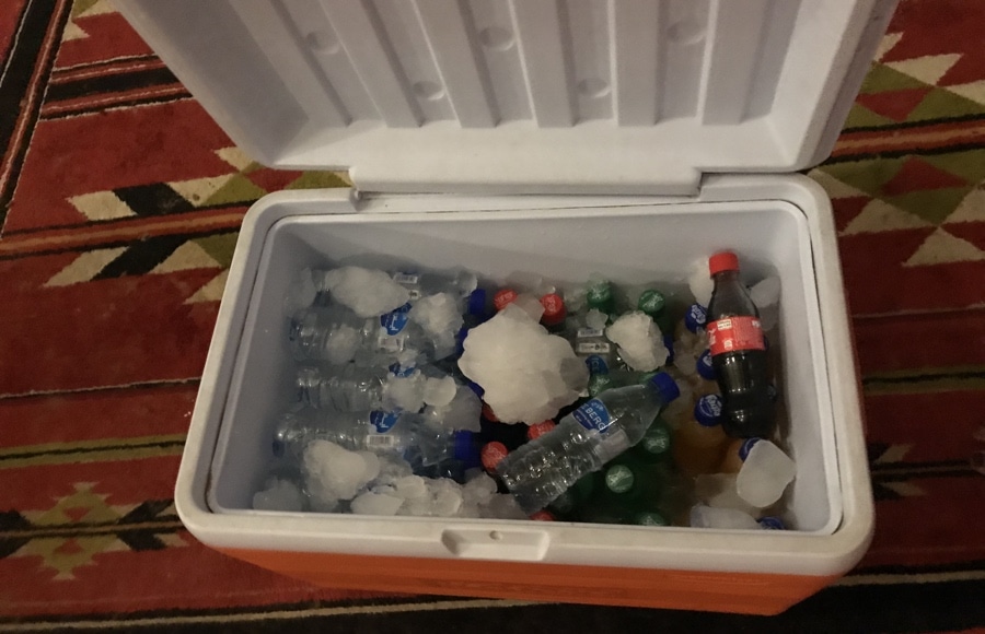 Cold drinks in dubai camp in the desert