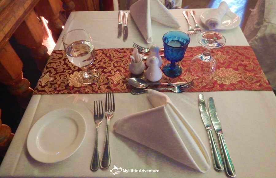 Served table on board of the Dhow Cruise