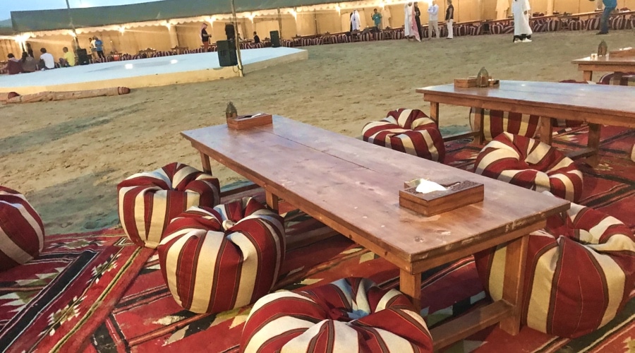 A traditional Bedouin camp in the desert