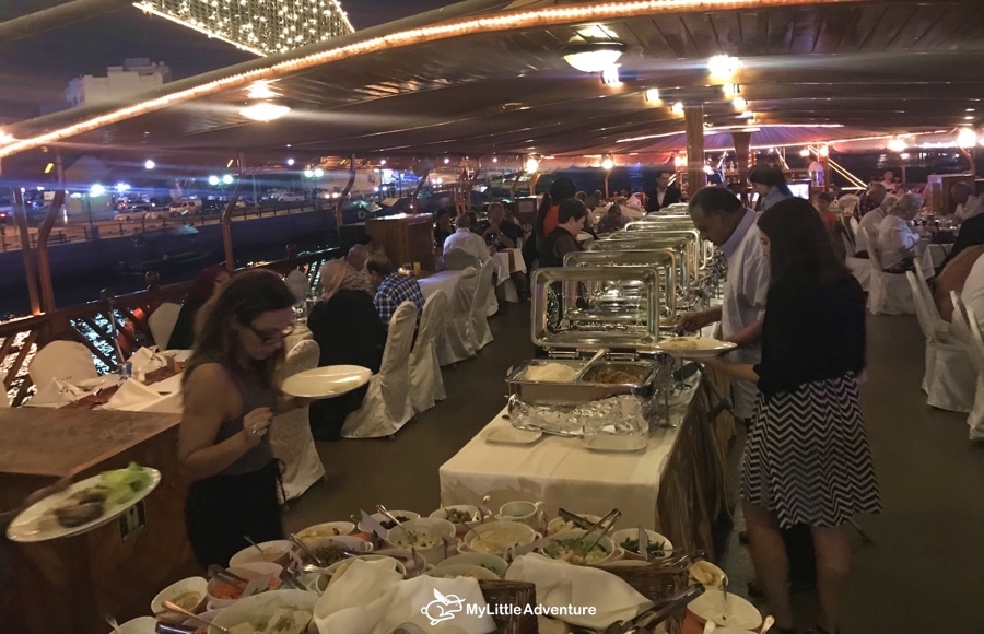 guests eating during the Dhow Cruise