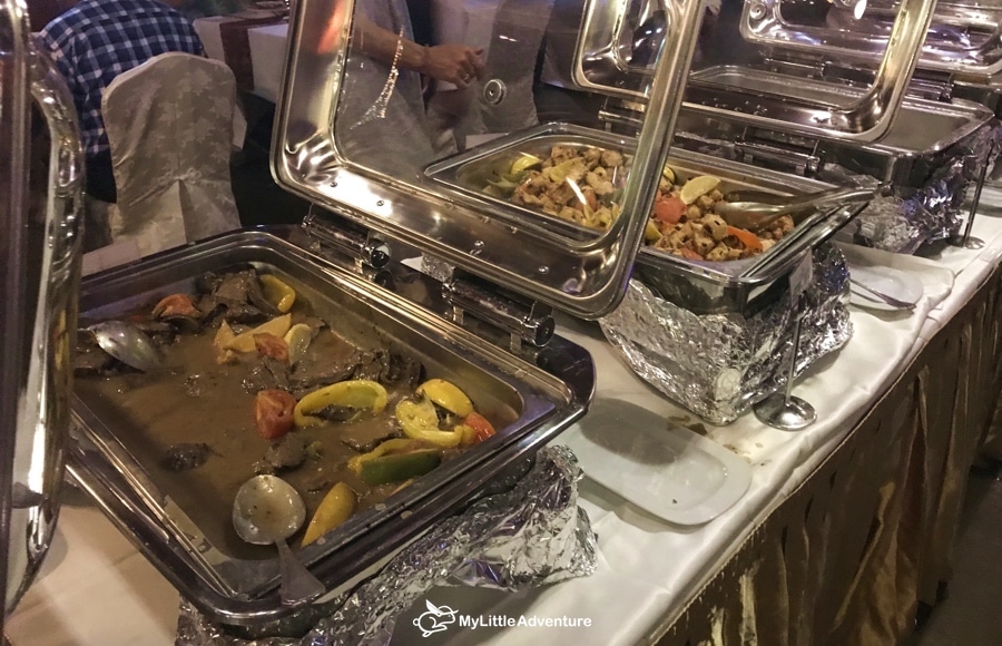 food on board the dhow cruise