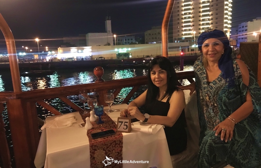 Guests on board the dhow cruise ship