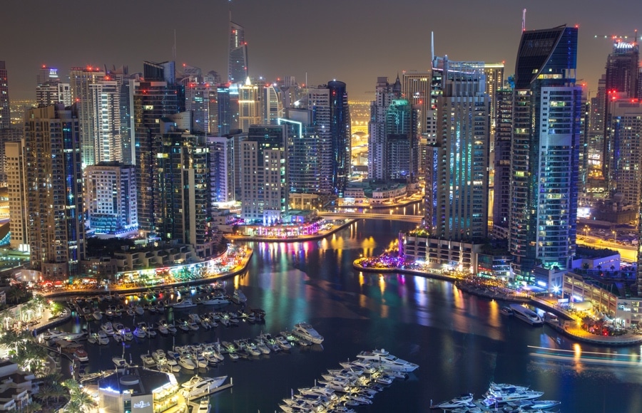 Dubai Marina by night
