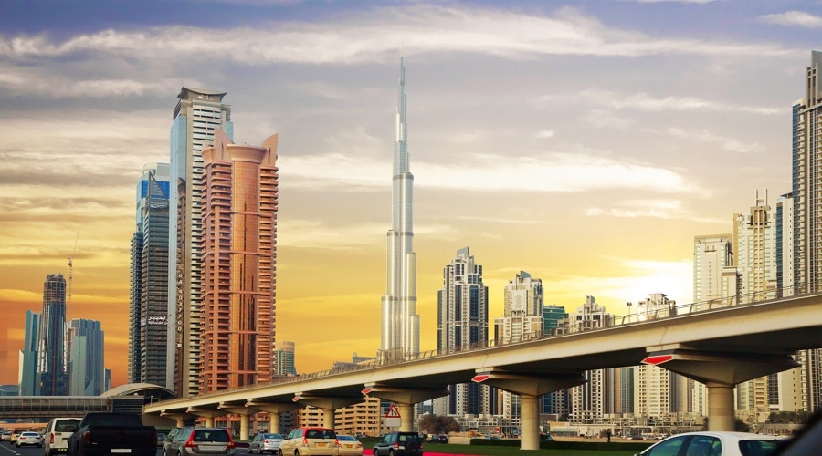 Elevated railway of Dubai Metro