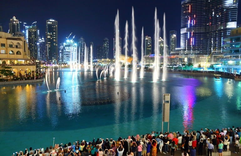 Fountain show in the evening