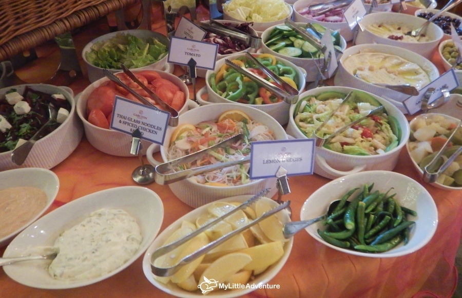 International buffet dishes